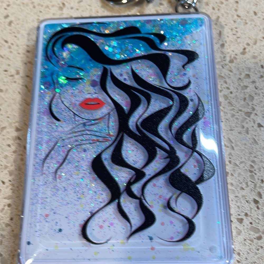 NWT Mermaid Glitter Wristlet Keychain/Bag Charm with Double Mirror - Picture 2 of 4